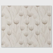 Moderne Neutrale Tulp Ivoor Bloempatroon Cadeaupapier (Vlak)