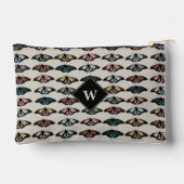 Moderne Neutrale Vlinders Tuin Patroon Monogram Etui (Achterkant)