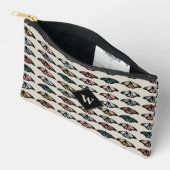 Moderne Neutrale Vlinders Tuin Patroon Monogram Etui (Open)