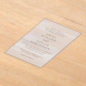 Moderne Neutrale Waterverf Elegant Huwelijk Acryl Uitnodigingen (Laagn)