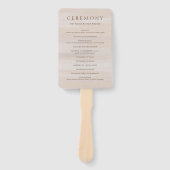 Moderne Neutrale Waterverf Elegant Huwelijk Handwaaier (Voorkant)