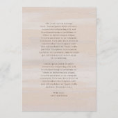 Moderne Neutrale Waterverf Elegant Huwelijk Menu (Achterkant)