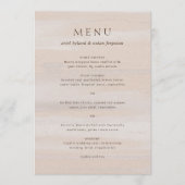 Moderne Neutrale Waterverf Elegant Huwelijk Menu (Voorkant)