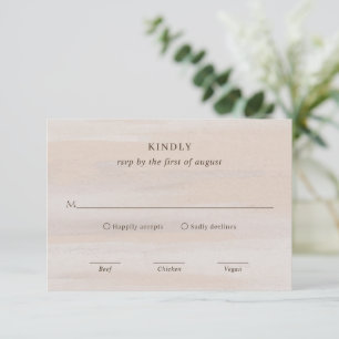 Moderne Neutrale Waterverf Elegant Huwelijk RSVP Kaartje