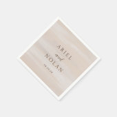 Moderne Neutrale Waterverf Elegant Huwelijk Servet (Hoek)