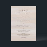 Moderne neutrale waterverf elegante trouwdag menu<br><div class="desc">Moderne trouwmenu met uw dinermenu op een abstracte waterverf achtergrond.</div>