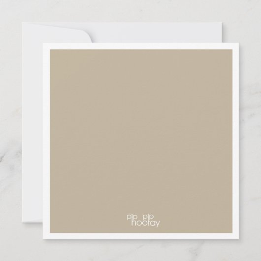 Moderne Neutrals Bewaar de Datumvierkant Fotokaart Kaart (Achterkant)