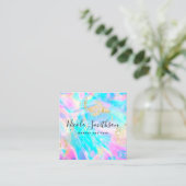 moderne new-holographic design vierkante visitekaartje (Staand voorkant)