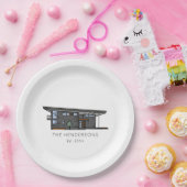 Moderne New Home Housewarming Party Papieren Bordje (Feest)