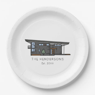 Moderne New Home Housewarming Party Papieren Bordje