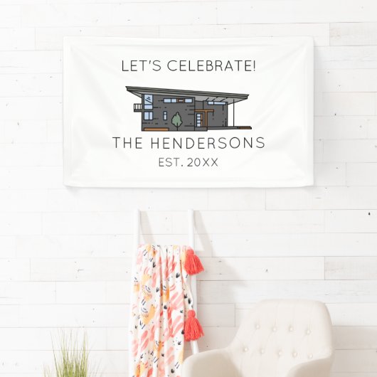 Moderne New Home Housewarming Party Spandoek (Insitu)
