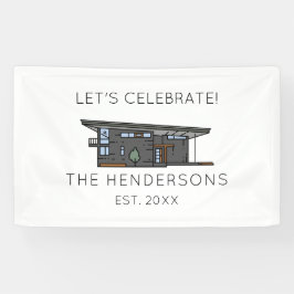 Moderne New Home Housewarming Party Spandoek