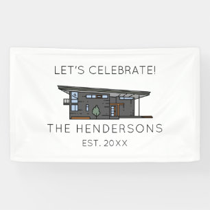 Moderne New Home Housewarming Party Spandoek