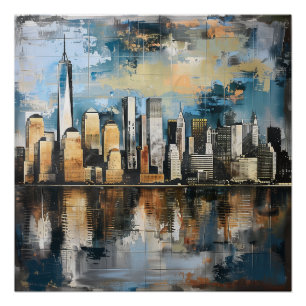 Moderne New York City Skyline Art Print Perfect Poster