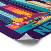 Moderne New York Landschap Vlakke Vector Kunst Poster (Hoek)