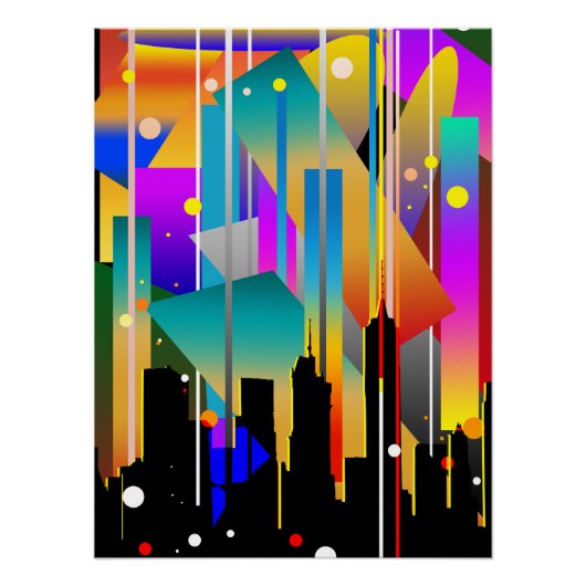 Moderne New Yorkse geometrische vormen Abstract Perfect Poster (Voorkant)