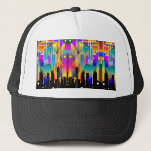 Moderne New Yorkse geometrische vormen Abstract Trucker Pet