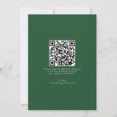 Moderne niet foto Bewaar de datum Groene QR-code Save The Date (Achterkant)