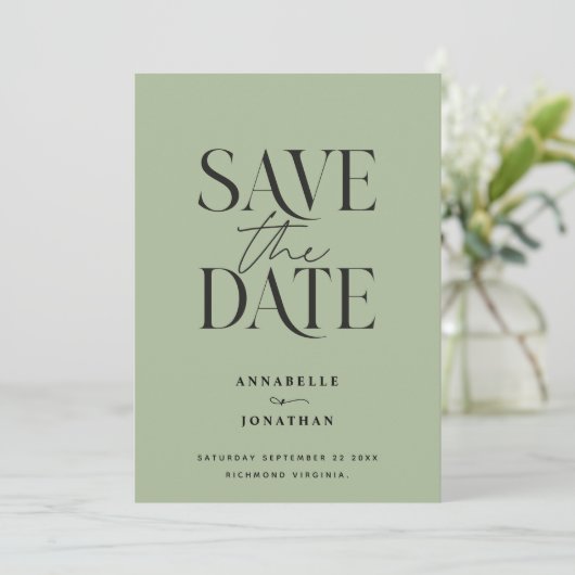 Moderne niet-foto elegante waterverf botanische sa save the date (Staand voorkant)