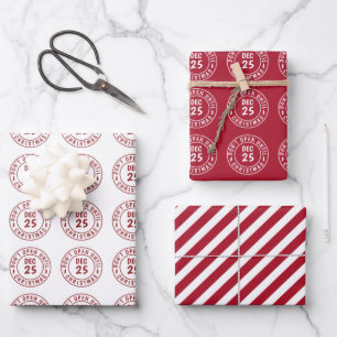 Moderne Niet Openen Tot Kerst Stamp Inpakpapier Vel