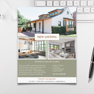 Moderne Nieuwe Aanbieding Vastgoedmarketing Flyer
