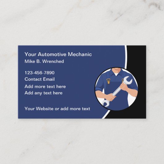 Moderne Nieuwe Automotive Mobiele Auto Mechanic Visitekaartje (Voorkant)