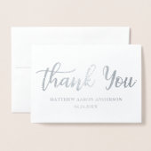 Moderne Nieuwe Baby Dank u Zilver Folie Kaarten (Voorkant met envelop)