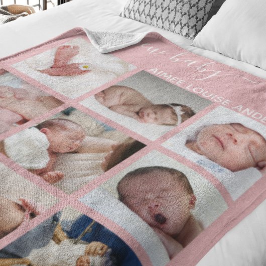 Moderne nieuwe baby | Foto Collage Gift Fleece Deken