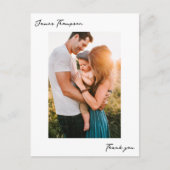 Moderne Nieuwe Baby Handgeschreven Foto Dank U Briefkaart (Voorkant)