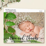 Moderne Nieuwe Baby Liefde en Bedankt Foto Aankondigingskaart<br><div class="desc">Moderne Nieuwe Baby Liefde en Bedankt - Dank u Foto Briefkaart</div>
