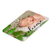 Moderne nieuwe baby welkom foto magneet (Linkerzijde)