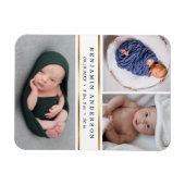 Moderne nieuwe babygeboortestats magneet (Horizontaal)