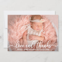 Moderne nieuwe babyliefde en Bedankt Fotokaart W