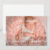 Moderne nieuwe babyliefde en Bedankt Fotokaart W Aankondiging (Voorkant / Achterkant)