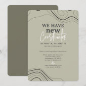 Moderne nieuwe coördinaten Groene beweging Aankondiging (Voorkant / Achterkant)