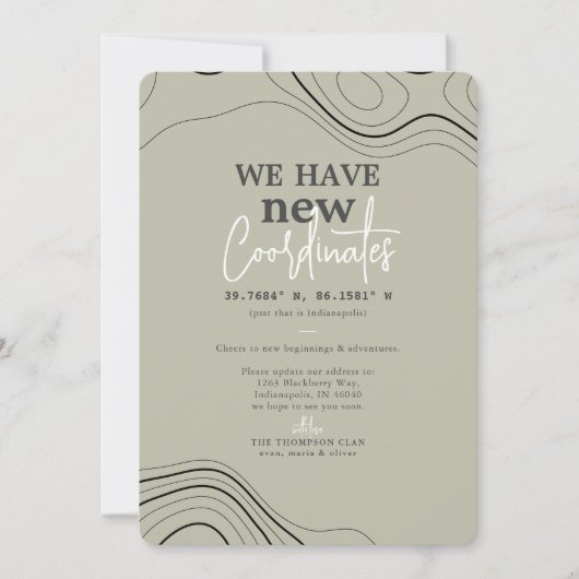 Moderne nieuwe coördinaten Groene beweging Aankondiging (Voorkant)