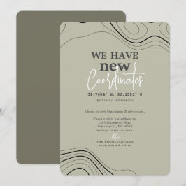 Moderne nieuwe coördinaten Groene beweging Aankondiging