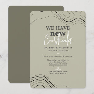 Moderne nieuwe coördinaten Groene beweging Aankondiging