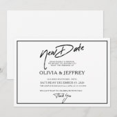 Moderne Nieuwe Datum Trouwkaart Save the Date Kaar (Voorkant / Achterkant)