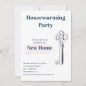Moderne nieuwe Home Key Housewarming Party Kaart (Voorkant)