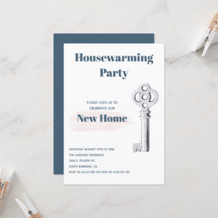 Moderne nieuwe Home Key Housewarming Party Kaart