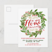 Moderne Nieuwe Huis Feestdagen Kerstkrans Bewegen Aankondigingskaart (Voorkant / Achterkant)