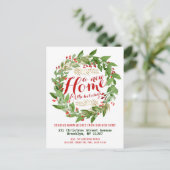 Moderne Nieuwe Huis Feestdagen Kerstkrans Bewegen Aankondigingskaart (Staand voorkant)