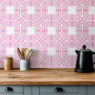 Moderne nieuwe kunstvorm roze fuchsia print tegeltje