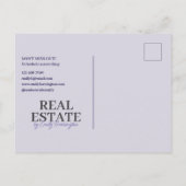 Moderne Nieuwe Lavendel Makelaar Briefkaart (Achterkant)