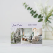 Moderne Nieuwe Lavendel Makelaar Briefkaart (Staand voorkant)