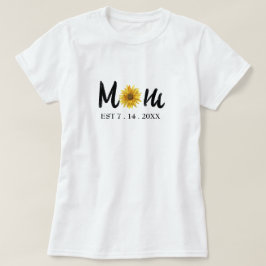 Moderne nieuwe moeder geboortedatum bloem t-shirt