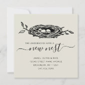 Moderne Nieuwe Nest Home Change of Address Moving Aankondiging (Voorkant)