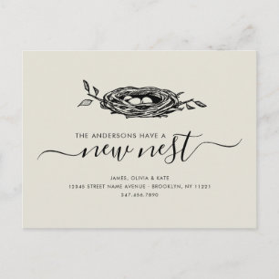 Moderne Nieuwe Nest Home Change of Address Moving Aankondigingskaart