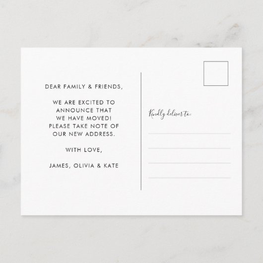 Moderne Nieuwe Nest Home Change of Address Moving Aankondigingskaart (Achterkant)